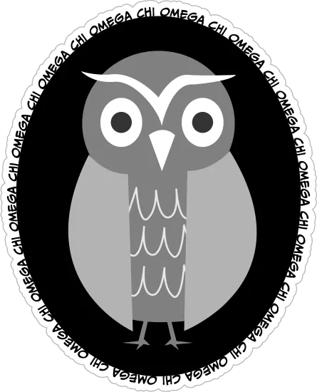 Chi O Creations Owl Greyscale Sticker