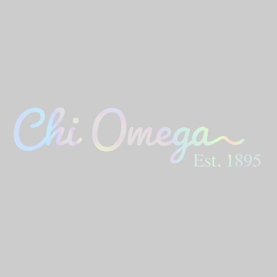 Chi O Creations Script Sticker Holographic Vinyl