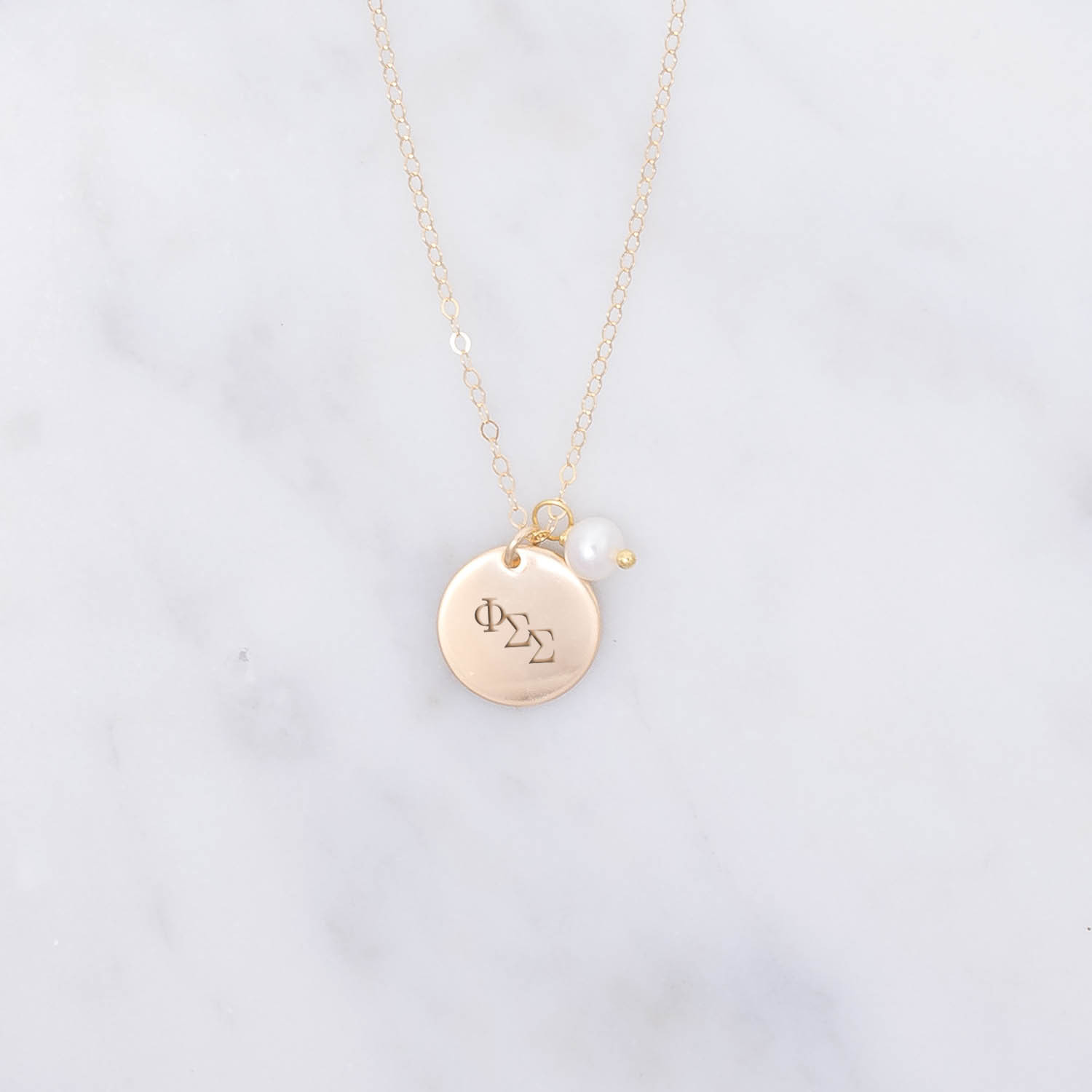 Phi Sigma Sigma Pearl Drop Necklace