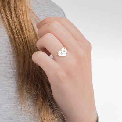 Pi Beta Phi Ring Sorority Sister, Hand Stamped Jewelry Custom Sorority Jewelry Sorority Gift Heart Ring Sorority Ring