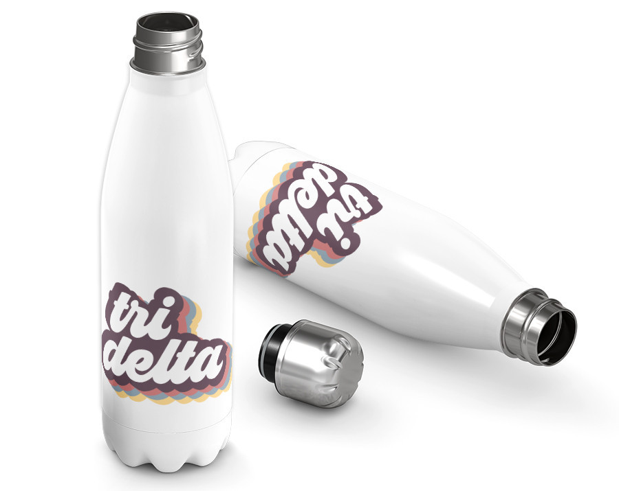 Delta Delta Delta Retro Script Water Bottle