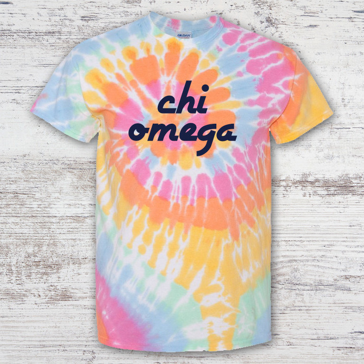 chi omega tie dye sweatshirt