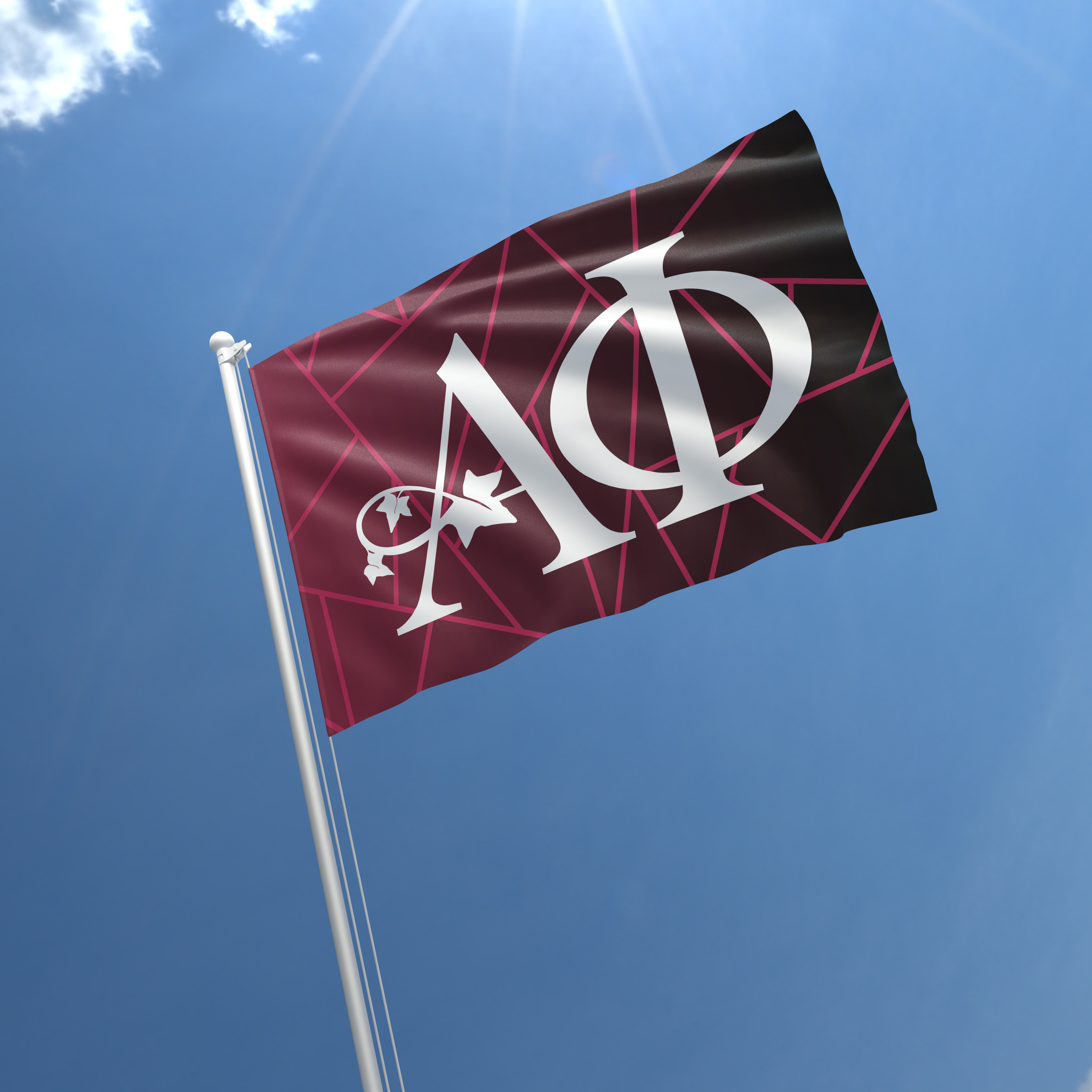 Alpha Phi Flag 3x5 Horizontal Bordeaux