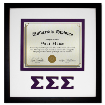 Sorority Deluxe Photo or Certificate Wall Mount Frame