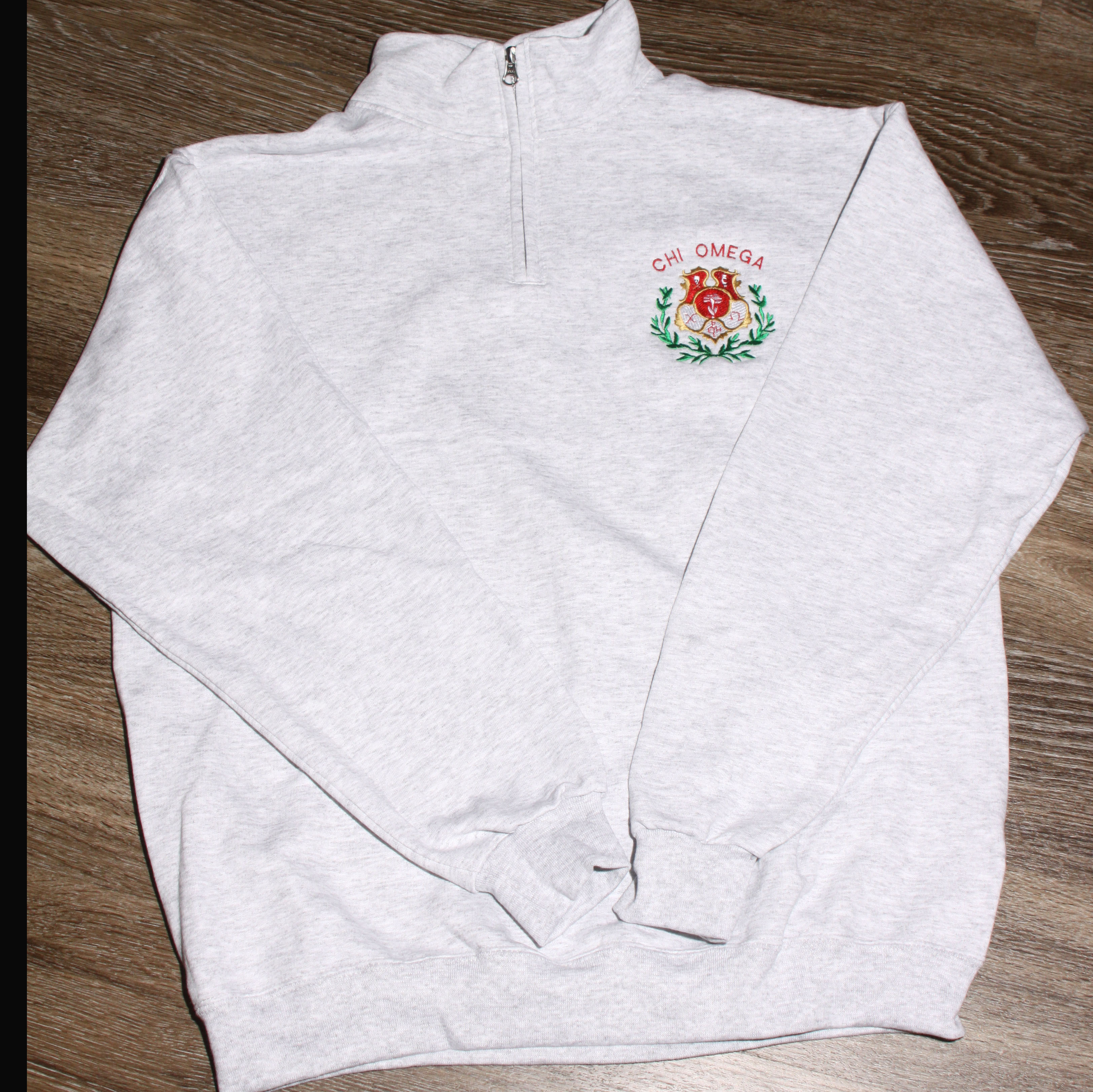 Chi O Creations Crest Quarter Zip Sweatshirt 