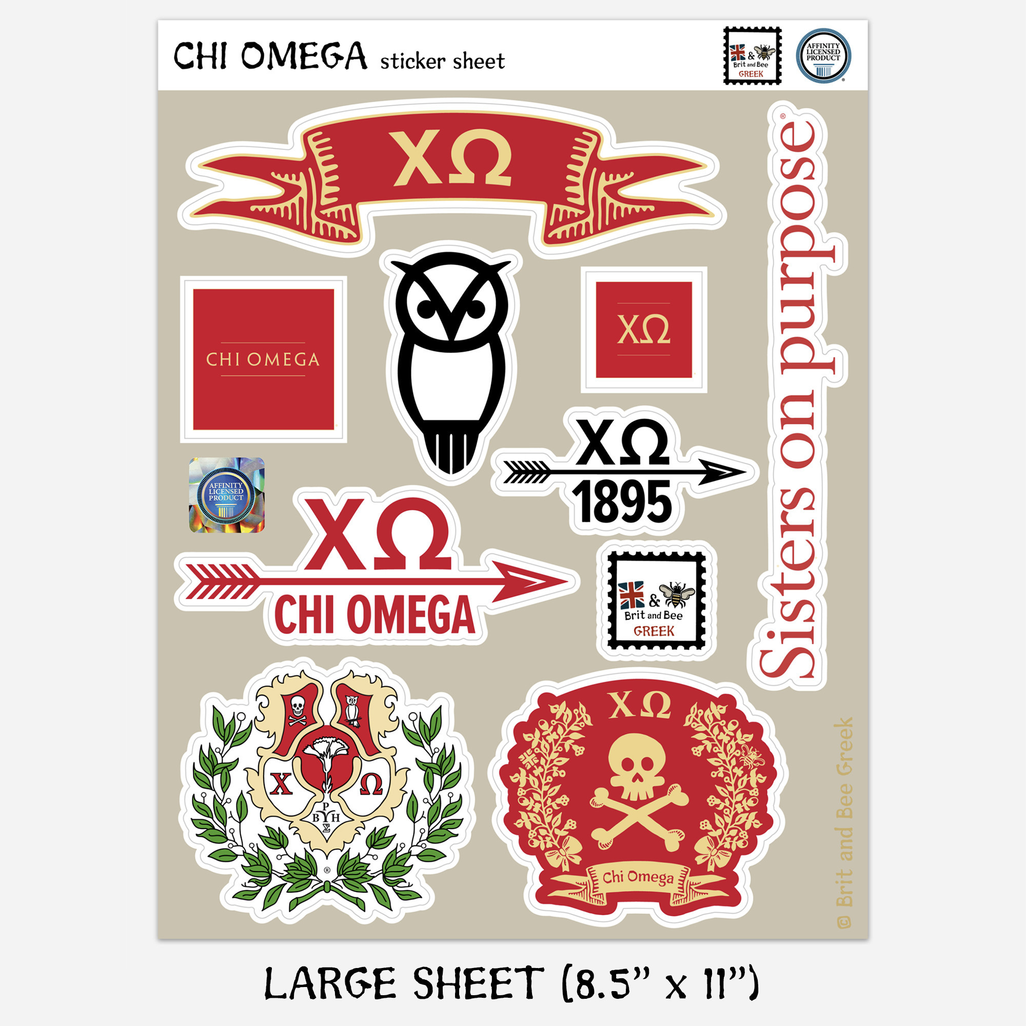 Chi O Creations Large Sticker Sheet