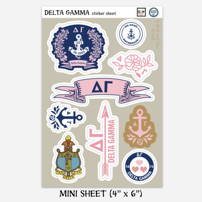 Sigma Sigma Sigma Chenille Stickers - Tri Sigma Greek Letter