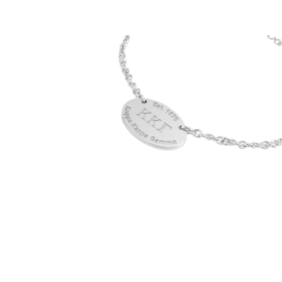 Kappa Kappa Gamma Sterling Silver Lavaliere Pendant With 18" Chain - Greek Letters, Rhodium Finish