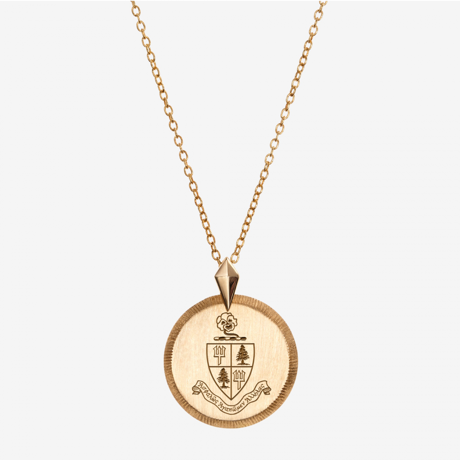 Delta Delta Delta Florentine Crest Necklace Petite Cavan Gold