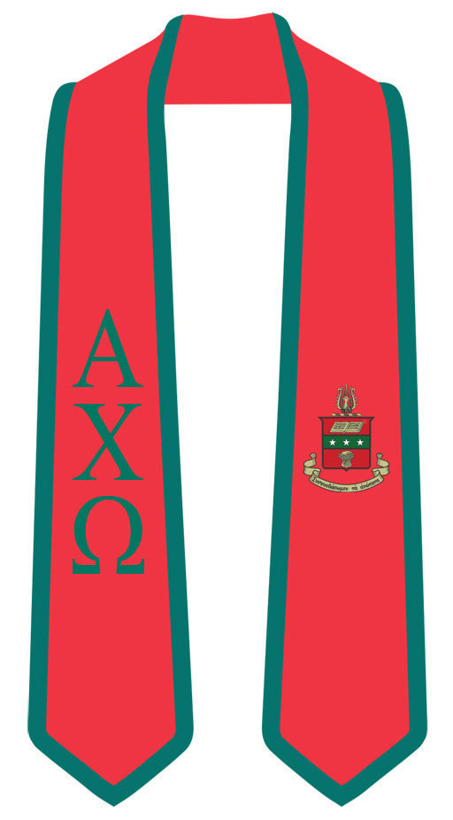 Shop Alpha Chi Discount Greek Two Toned Lettered Graduation Stole