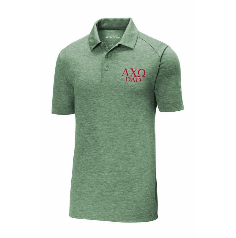 Alpha Chi Omega Dad Posicharge Tri Blend Wicking Polo