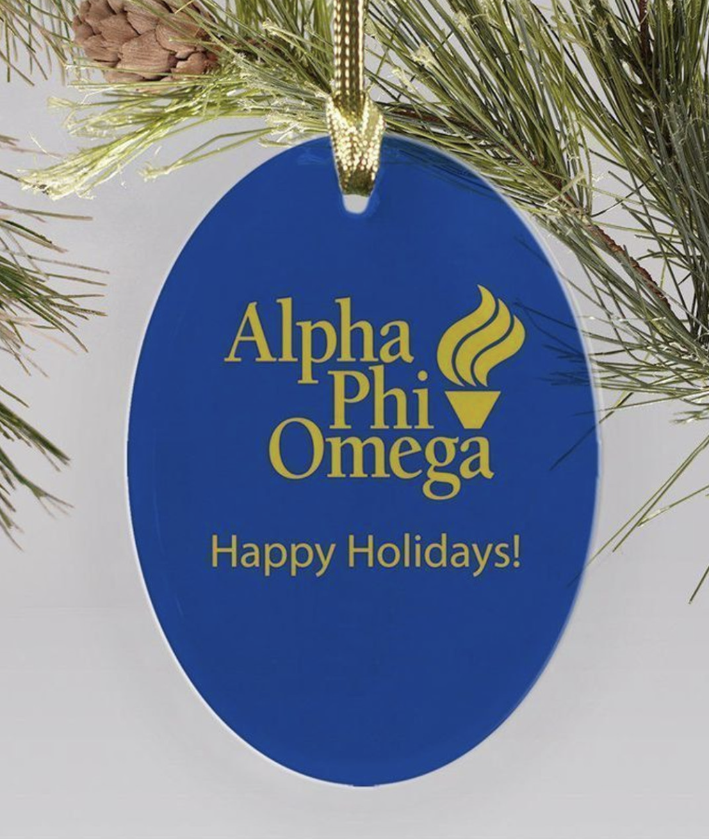 Alpha Phi Omega Shop HOLIDAY COLOR MASCOT CHRISTMAS ORNAMENT