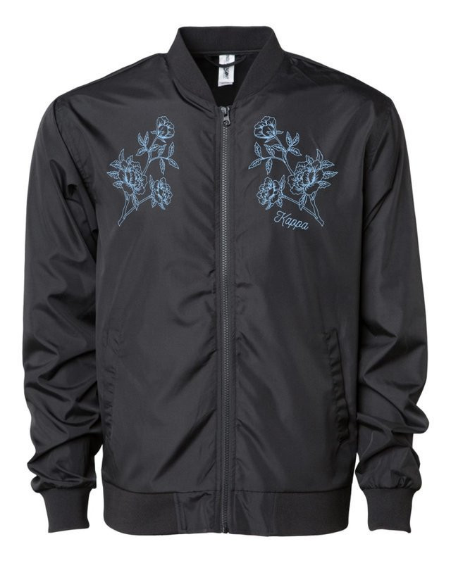 Kappa Kappa Gamma Sorority Bomber Jacket - Columbia Blue