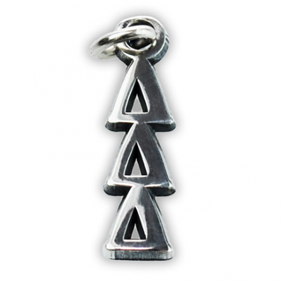 Delta Delta Delta Sterling Silver Lavaliere Pendant With 20" Chain - Greek Letter Sorority Jewelry - View #11