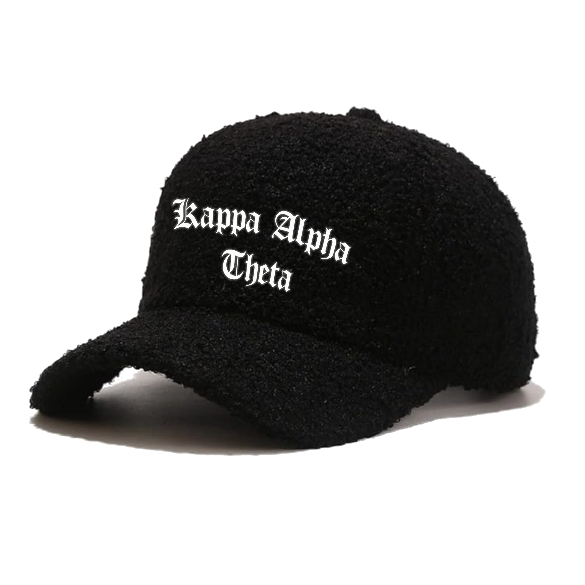 New Custom Designed White Teddy Sherpa Cap with Embroidered Black & White Flower TEDDY BEAR CAP. | CAPS Apparel main image 2