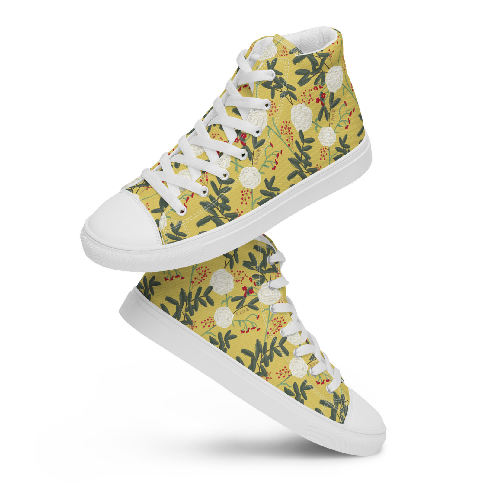 Chi O Creations Carnation Print Straw High Tops