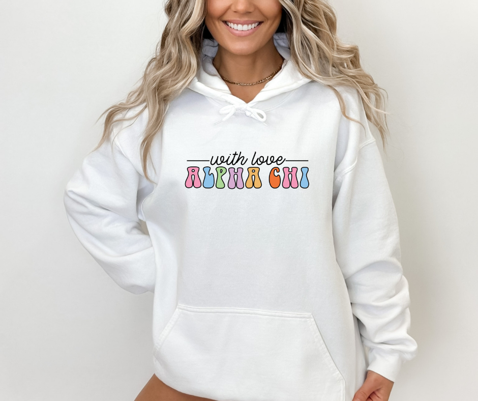Shop Alpha Chi With Love Hoodie