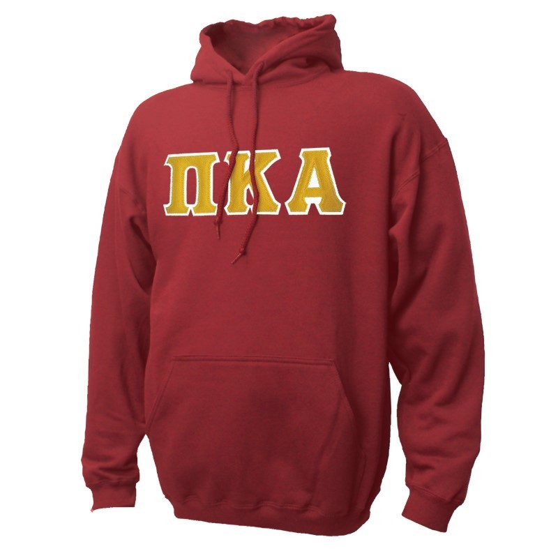 Pi Kappa Alpha Garnet Hoodie With Sewn On Letters