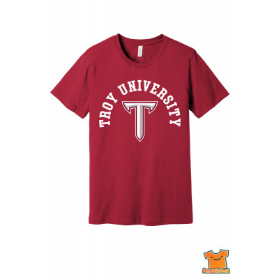 Women's Cardinal Troy University Trojans Baseball T-Shirt