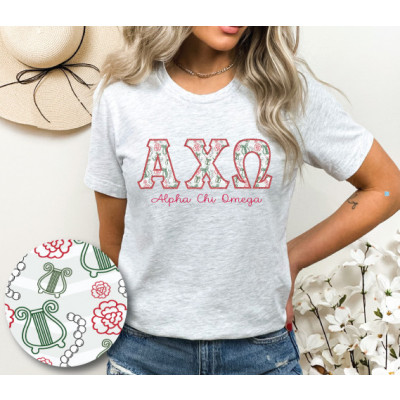 Shop Alpha Chi Short Sleeve Tee With Couture Light Fabric Letters