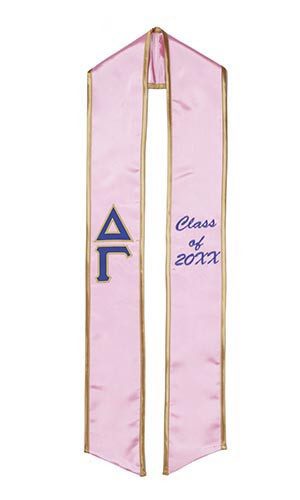 Delta Gamma - Graduation Stole Sash with Letters, Anchor and 2024 Date