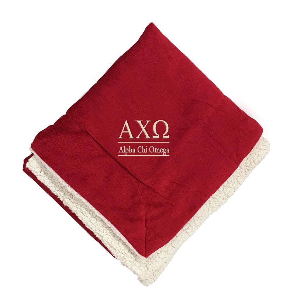 Shop Alpha Chi Sherpa Throw Blanket