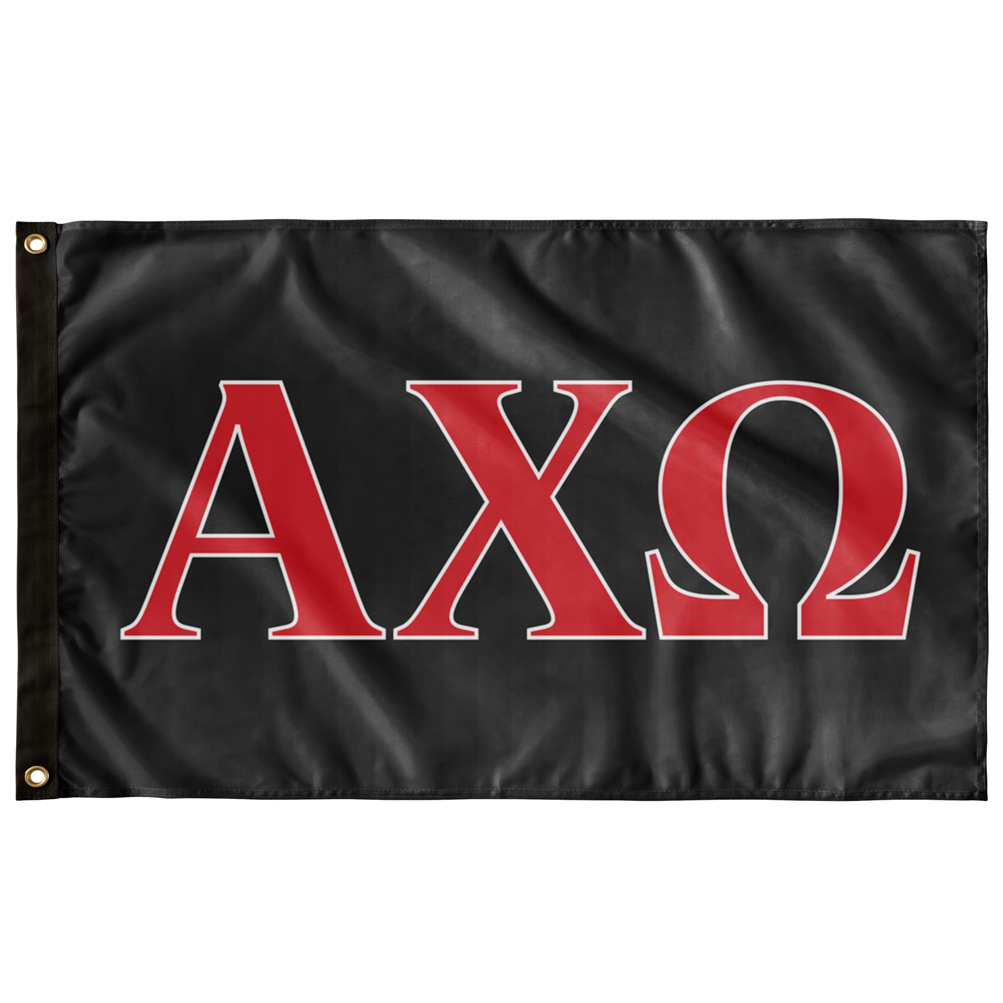 Shop Alpha Chi Sorority Flag Ebony Scarlet White