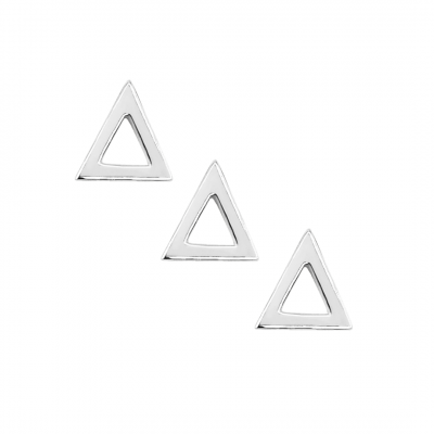 Silver Tri-Delta Earrings