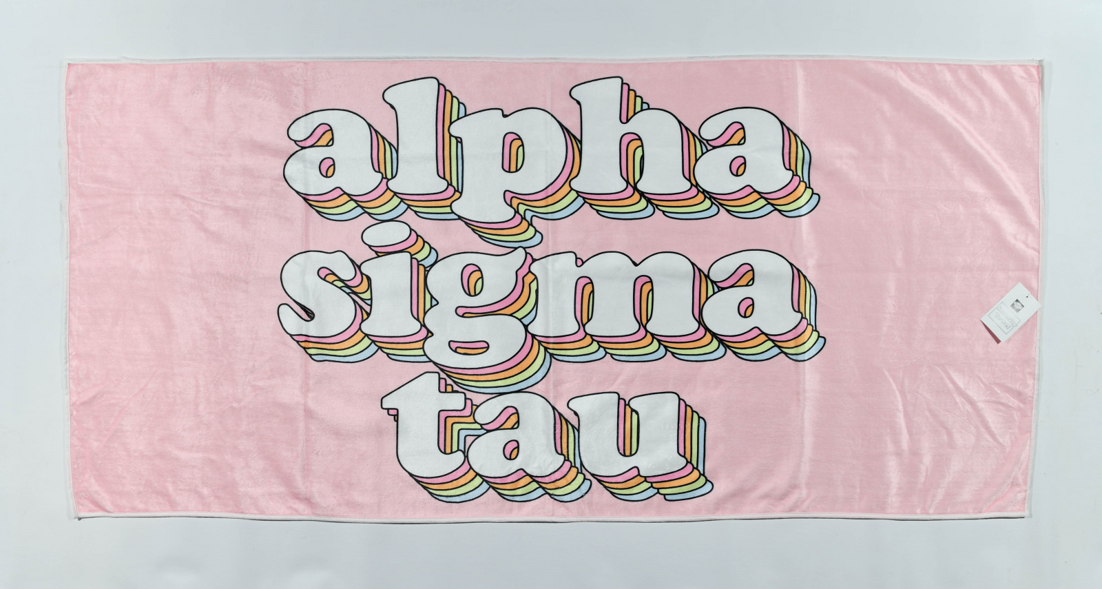 Alpha Sigma Alpha Sorority Fringe Towel/Blanket - 60 Inch Diameter Microfiber, Full Color Imprint