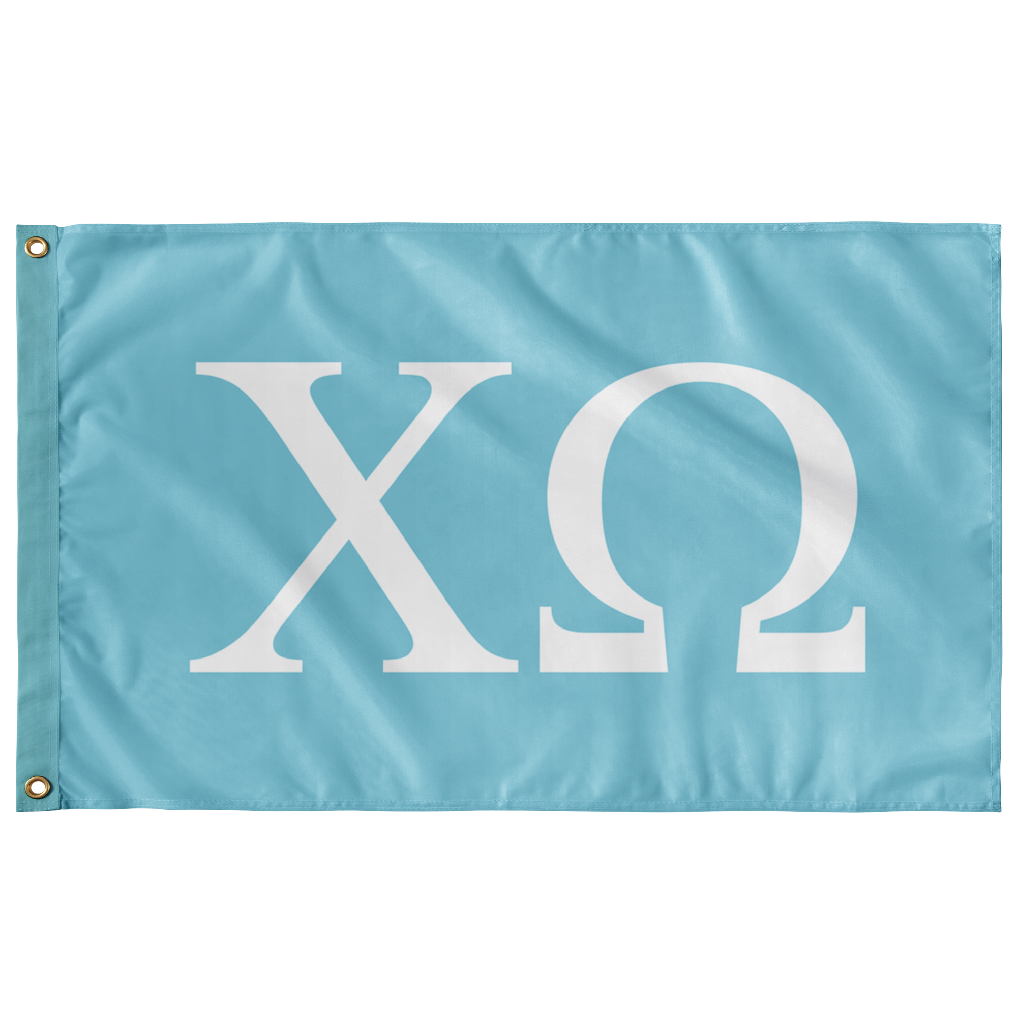 Chi O Creations Sorority Flag Aqua White