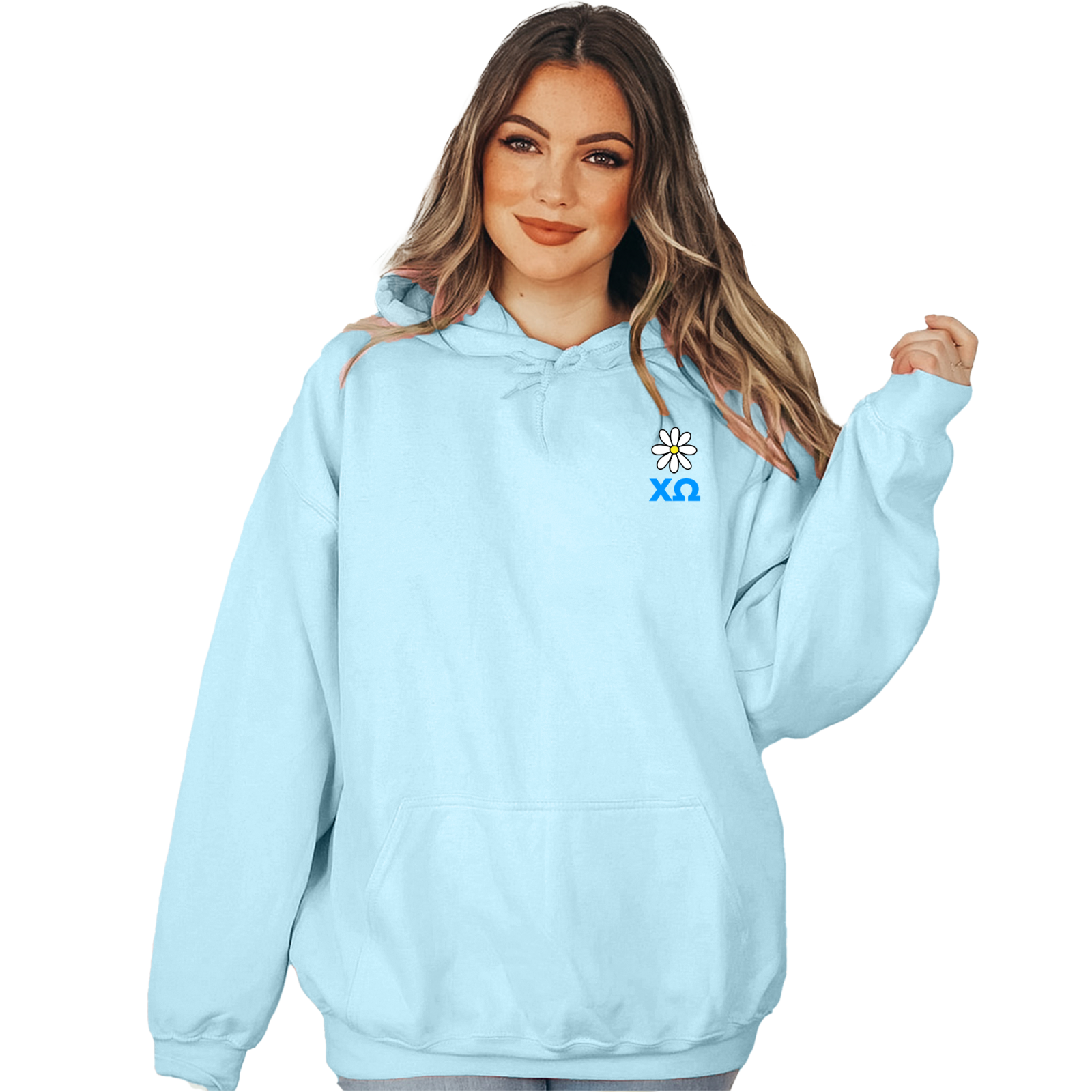 pale blue hoodie ladies