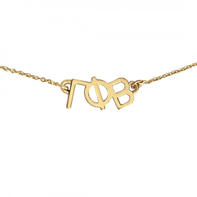 Silver Gamma Phi Crescent Moon Necklace