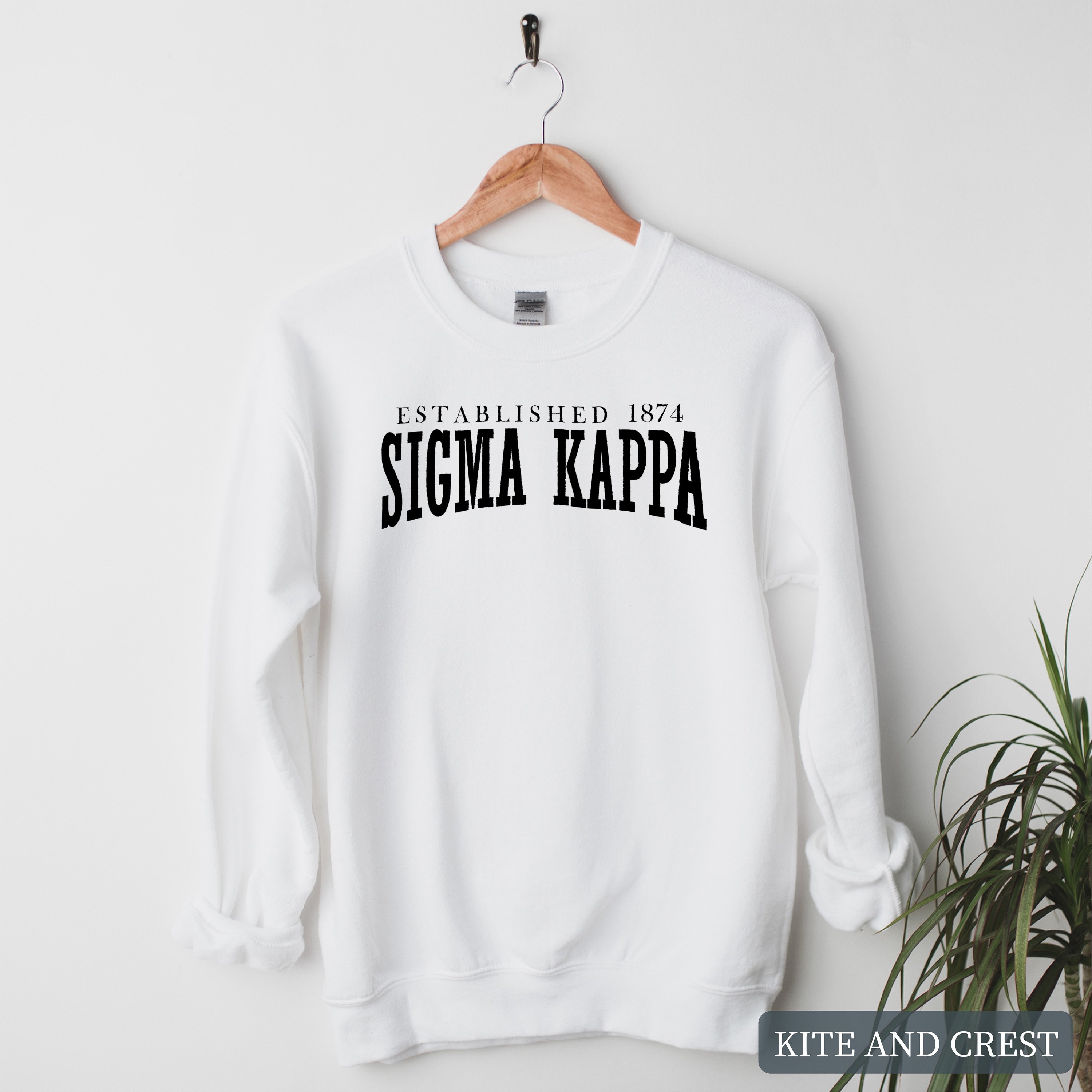 Shop Sigma Kappa Established Sorority Crewneck Sweatshirt