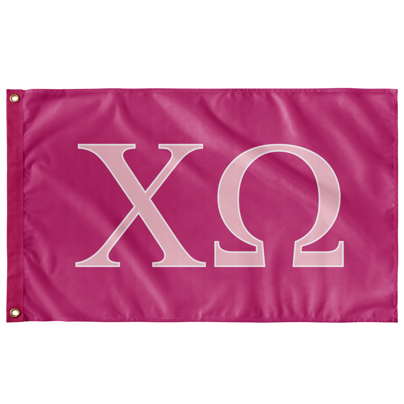 Chi O Creations Sorority Flag - Barbie Pink, Pink & White