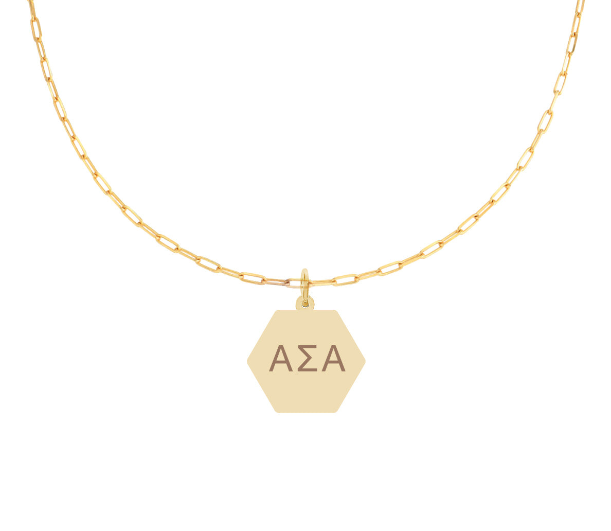 Geometric Pyramid Shape Necklace – Hebrew, Gold Plated - NAMEBITZ