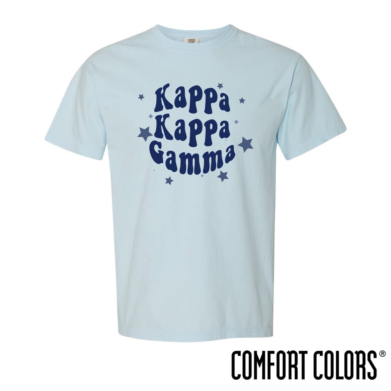 ruw Rechtzetten geestelijke gezondheid Shop Kappa Kappa Gamma Kappa Comfort Colors Baby Blue Star Tee