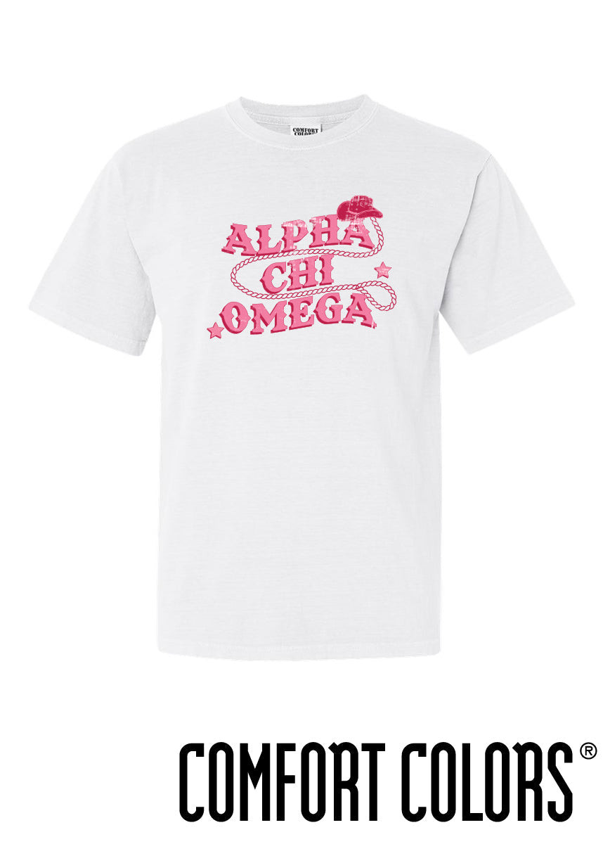 Shop Alpha Chi Alpha Chi Comfort Colors Cowgirl Tee