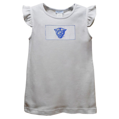 Vive La Fete Collegiate University of Toledo Rockets Original Dripping Basketball Blue T-Shirt by Vive La Fete White / 20