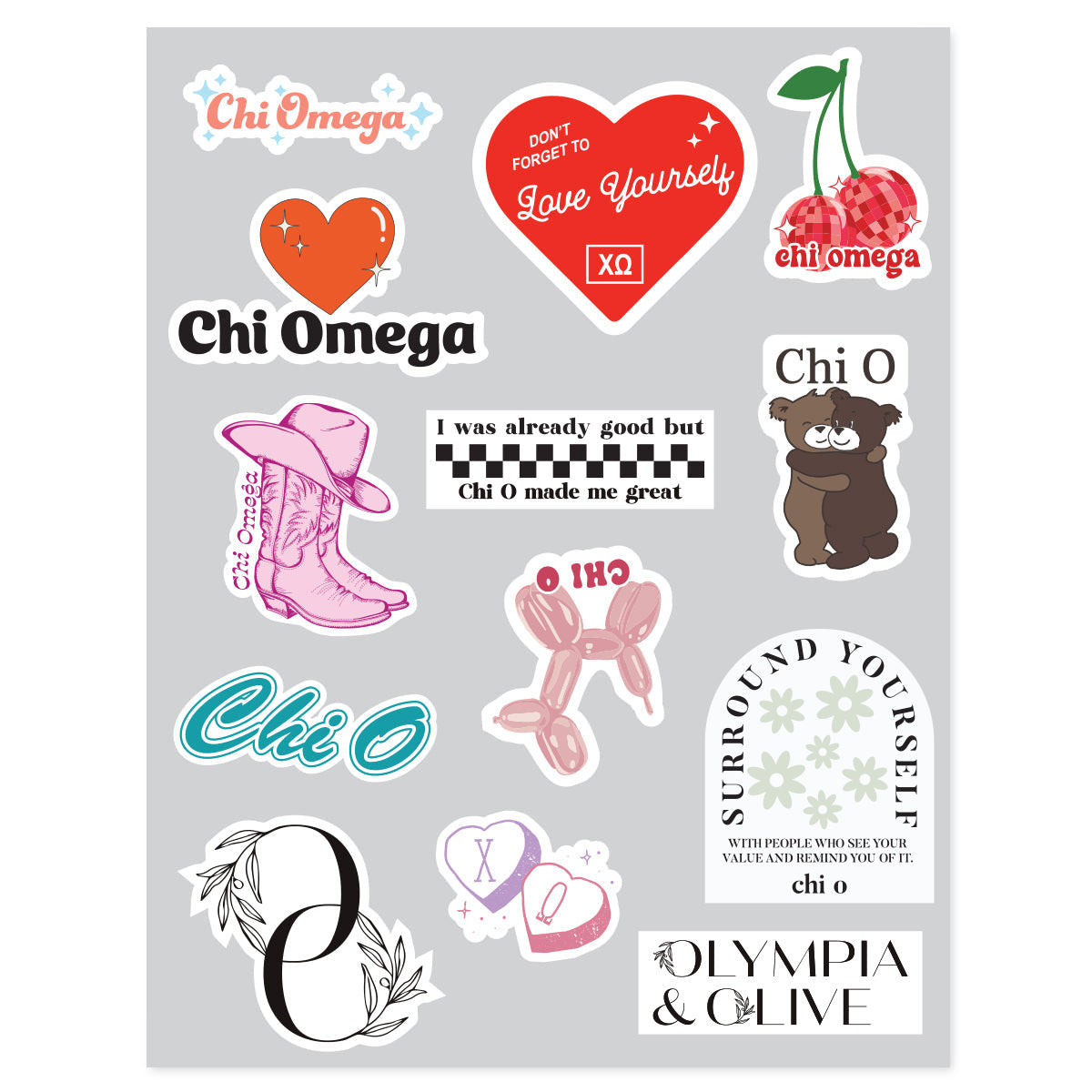 Chi O Creations Chi O Retro Sticker Sheet