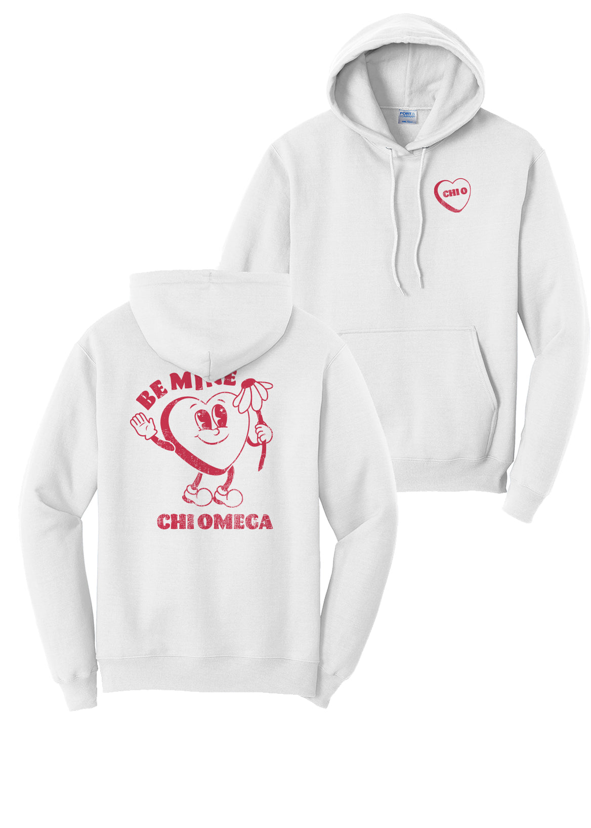 Chi Omega Chi O White Be Mine Hoodie