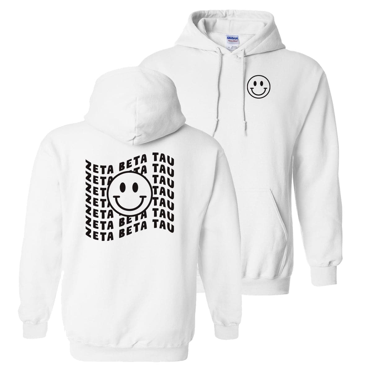 White hoodie discount with smiley face