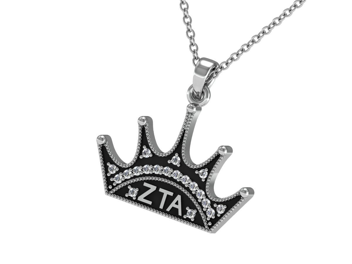 ZTA Shop Crown Necklace, Sterling Silver, image size:1200x900