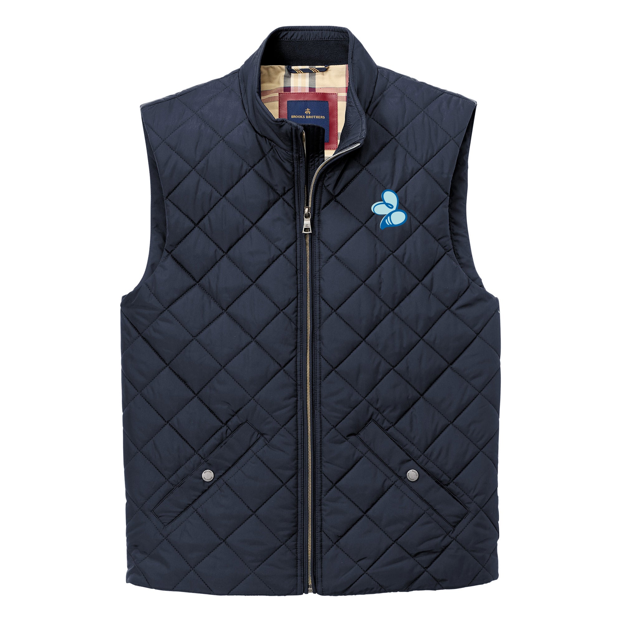 Shop OPhiA Primary Logo LC Brooks Brothers Quilted Vest - Night Navy