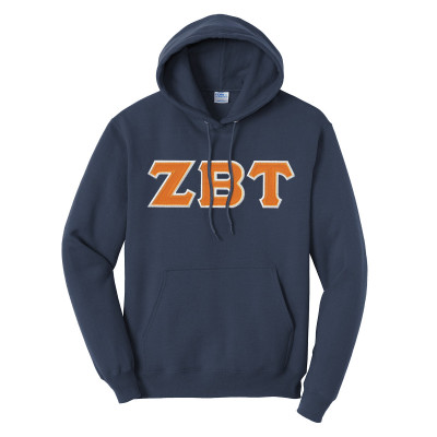 ちーびたページ ZBT Shop ZBT Black Hoodie with Sewn On Greek Letters