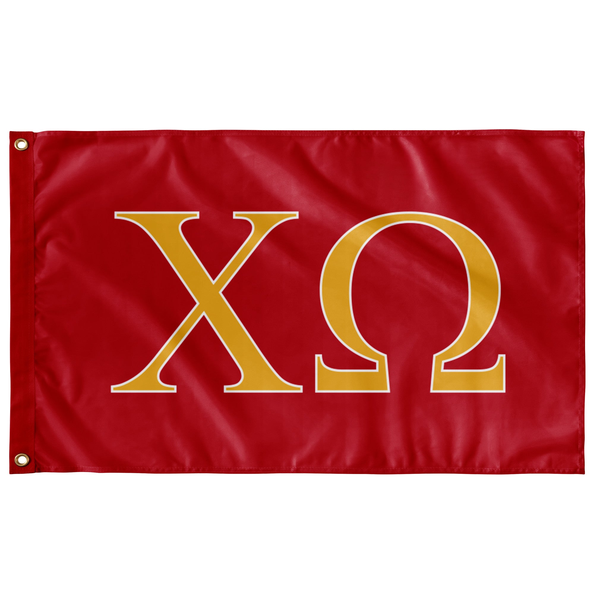 Chi O Creations Sorority Flag Red Light Gold White