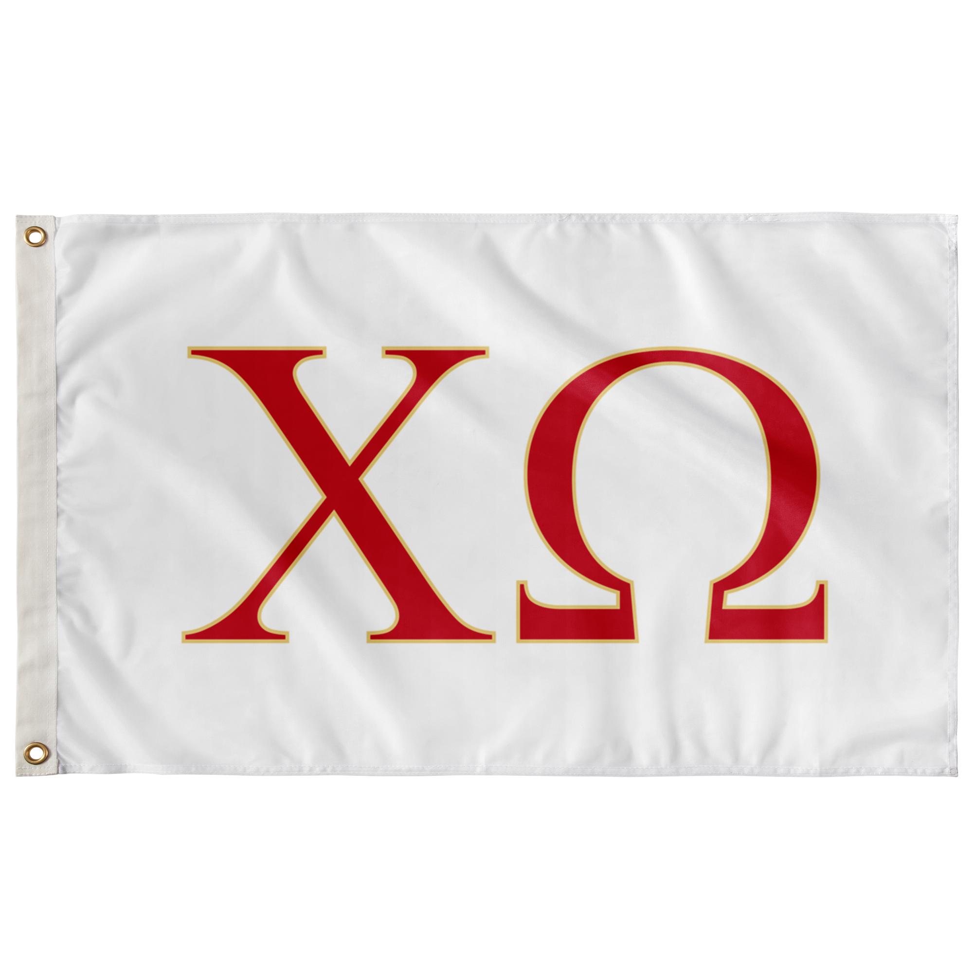 Chi Omega Sorority Flag White Cardinal Straw