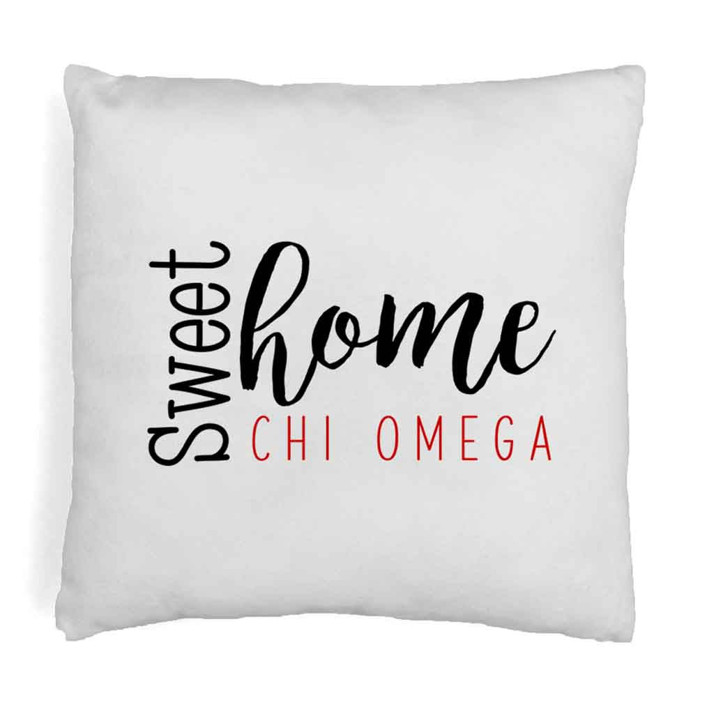 Chi O Creations Sweet Home Throw Pillow Cover for Sorority Room Decor