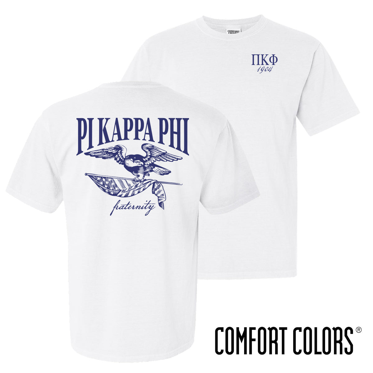 Shop Pi Kappa Phi Pi Kapp Comfort Colors Freedom White Short Sleeve Tee