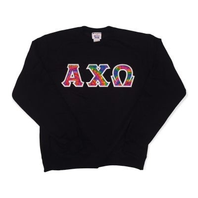 Shop Alpha Chi Sorority Sweatshirt With Hip Hop Green Stitch Letters