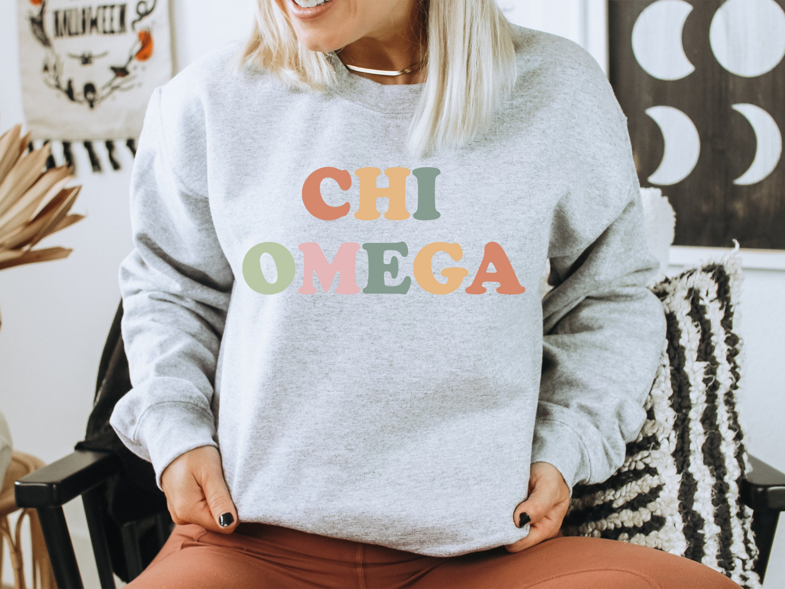 Chi O Creations Bright and Proud Sorority Sweatshirt 423g